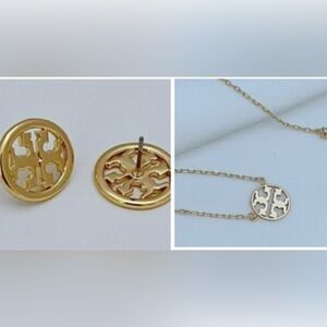 Tory Burch MILLER Earrings & Necklace Set GOLD